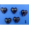 Koraliki szklane - serca - CZARNE