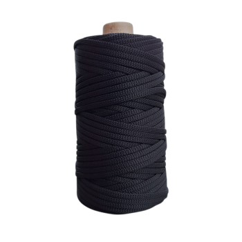 Sznurek poliestrowy płaski 5mm (op.100m ) CZARNY nr 603