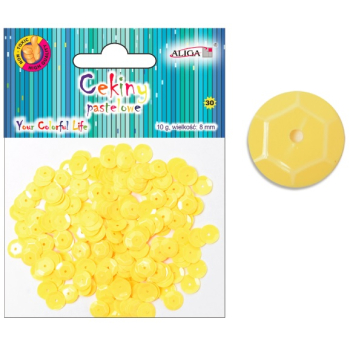 Cekiny pastelowe ŻÓŁTE 8mm [10g]
