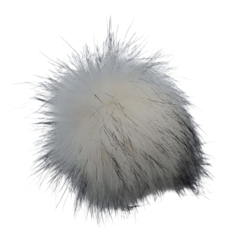 Pompon z lisa 12cm [P-5] BIAŁO CZARNY