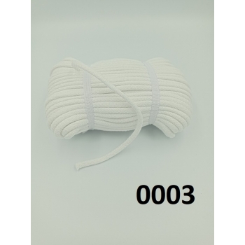 Sznur bawełna 8mm DZIANY BIAŁY (op.50m) 0003