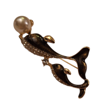 Broszka ozdobna - delfiny 5cm