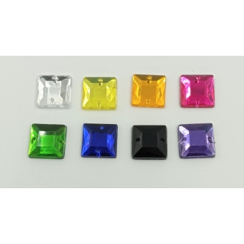 Kamienie ozdobne - GAMA KOLORÓW - kwadrat 10x10mm - op.25sztuk
