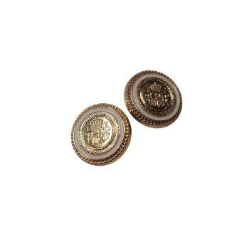 Guziki ozdobne metal MAŁY - złoty 24L (op.2szt.)