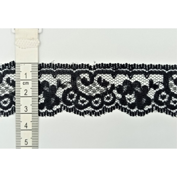 Koronka stabilna 3cm BIAŁA / CZARNA
