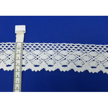 Koronka bawełniana 50-55mm BIAŁA (op.12,5m)