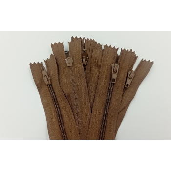 Zamek nierozdzielczy z kordem 18cm - BRĄZ (op.10szt.)