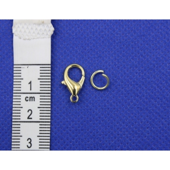 Karabińczyk metalowy 14mm - srebrny (op.25szt.)