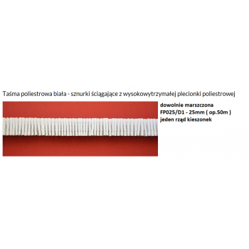 Taśma firanowa dowolnie marszczona 2,5cm