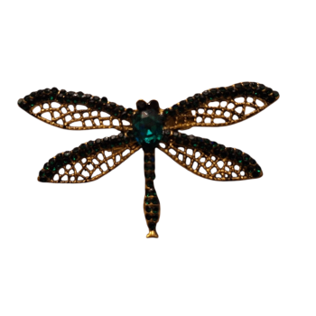 Broszka ozdobna - ważka zieleń 4cm