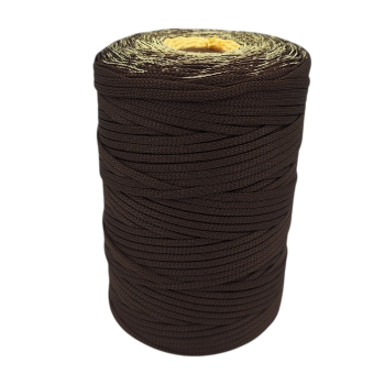 Sznurek poliestrowy płaski 4mm (op.280m ) BRĄZOWO - BUDYŃ 4755