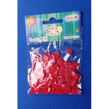 Cekiny pastelowe CZERWONE 8mm [10g]