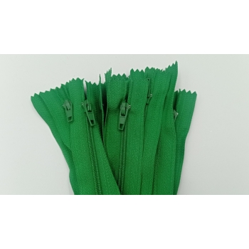 Zamek nierozdzielczy z kordem 18cm - ZIELONY (op.10szt.)