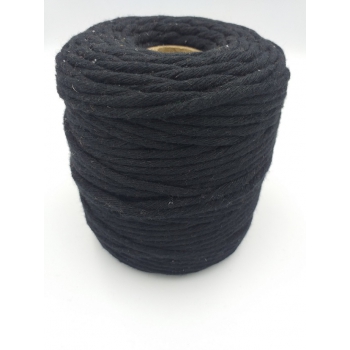 Sznurek bawełniany skręcany 5mm/100m - CZARNY