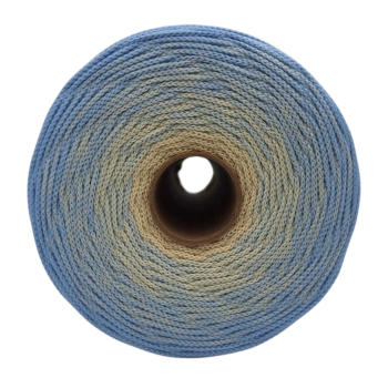 Sznurek poliestrowy płaski 4mm (op.280m ) BŁĘKIT - ECRU 4760