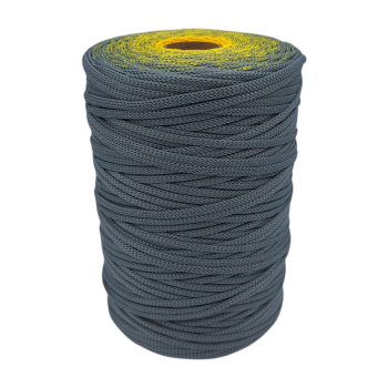 Sznurek poliestrowy płaski 4mm (op.280m ) SZARY - SŁONECZNIK 4750