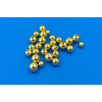 Koraliki plastikowe metalizowane złote - mix rozmiarów [op.60szt.]