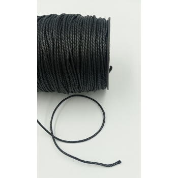 Sznurek woskowany 3mm - CZARNY (100m)
