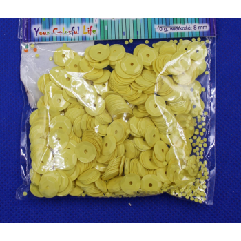 Cekiny pastelowe ŻÓŁTE 8mm [10g]