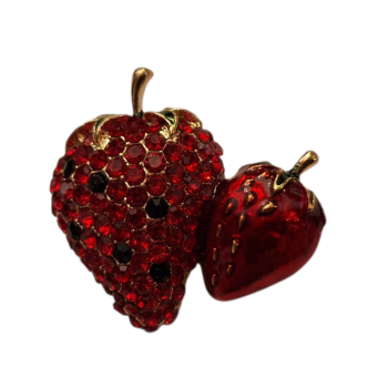 Broszka ozdobna - truskawki 4cm