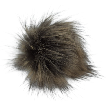 Pompon z lisa 12cm [P-28] BRĄZ MELANŻ