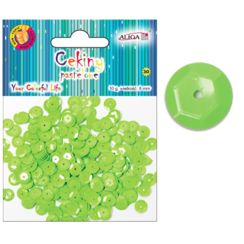 Cekiny pastelowe ZIELONE 8mm [10g]