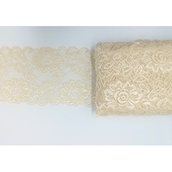 Koronka elastyczna szeroka 15cm BEŻ