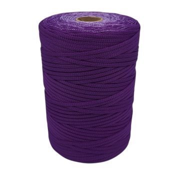 Sznurek poliestrowy płaski 4mm (op.280m ) FIOLET - LILA 4762