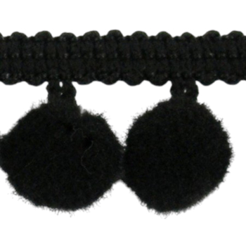 Taśma dekoracyjna z małymi pomponami CZARNE (op.12,5m)