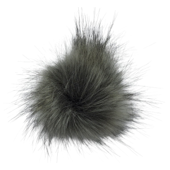 Pompon z lisa 12cm [P-2] SZARY MELANŻ