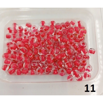 Koraliki szklane CIEMNY RÓŻ ok.0,5cm