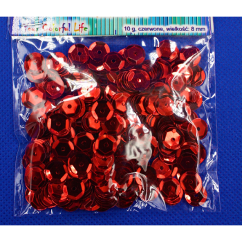 Cekiny metalizowane [10g]  CZERWONY