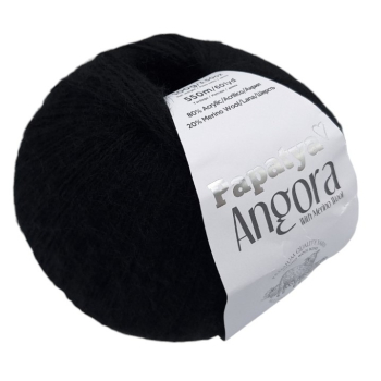 Włóczka Papatya ANGORA - CZARNA - 1000 - MOTEK