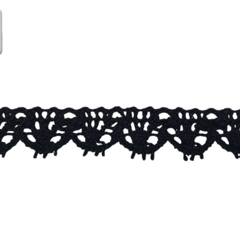 Koronka bawełniana 15mm CZARNA (op.12,5m)