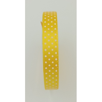 Wstążka w kropki 12mm - ŻÓŁTA