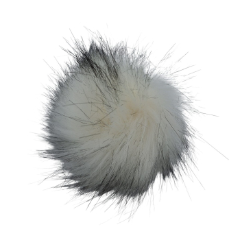 Pompon z lisa 12cm [P-5] BIAŁO CZARNY