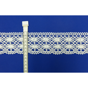 Koronka bawełniana 65-70mm BIAŁA (op.12,5m)