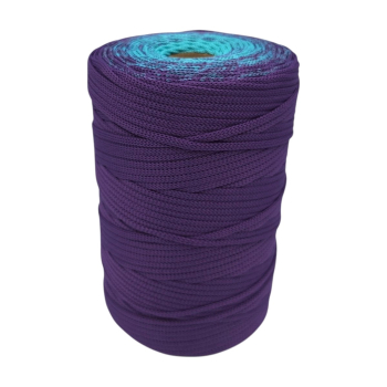 Sznurek poliestrowy płaski 4mm (op.280m ) FIOLET - MIĘTA 4761