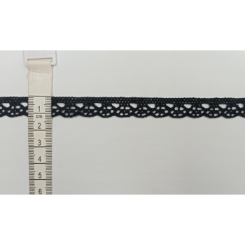 Koronka bawełniana 13mm CZARNA (op.25m)