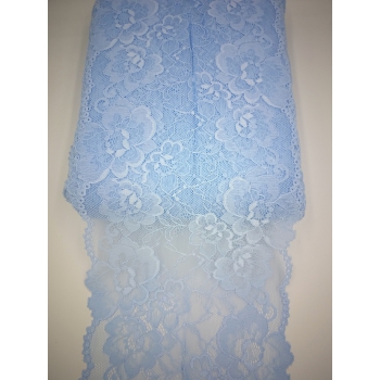Koronka elastyczna szeroka 15cm NIEBIESKA