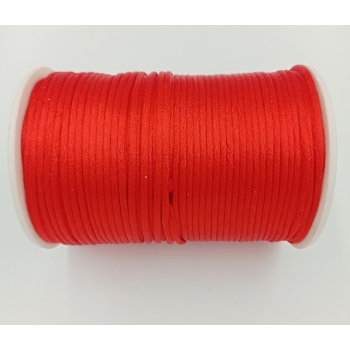 Sznurek satyna 2mm CZERWONY (op.91,4m)