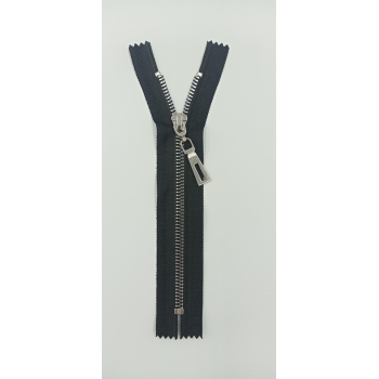 Zamek nierozdzielczy kostka [8] OZDOBNY SREBRNY - 18cm