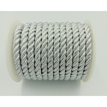 Sznur skręcany 10mm (op.9,1m) SREBRNY METALIZOWANY