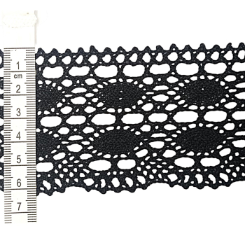 Koronka bawełniana 65-70mm CZARNA (op.12,5m)