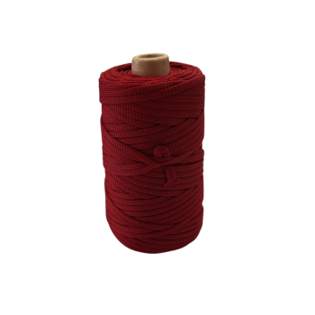 Sznurek poliestrowy płaski 5mm (op.100m ) BORDO nr 148