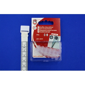 Zatrzaski plastikowe 0,5" 7mm - przezroczyste