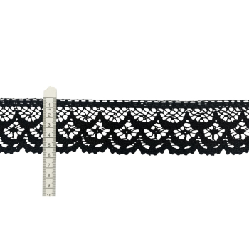 Koronka bawełniana 55-60mm CZARNA (op.12,5m)