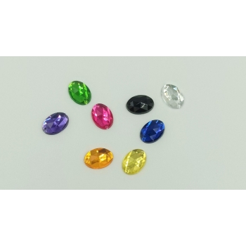 Kamienie ozdobne - GAMA KOLORÓW - owal 10x14mm - op.25sztuk