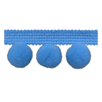 Taśma dekoracyjna z dużymi pomponami NIEBIESKIE  (op.10m)