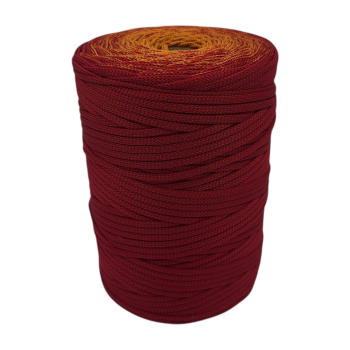 Sznurek poliestrowy płaski 4mm (op.280m ) BORDO - MIODOWY 4751